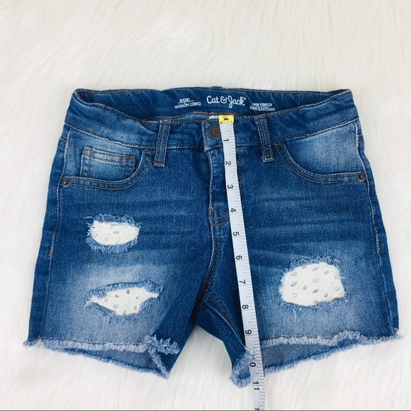 Cat & Jack Super Stretch Distressed Shorts 10/12 - Picture 5 of 5